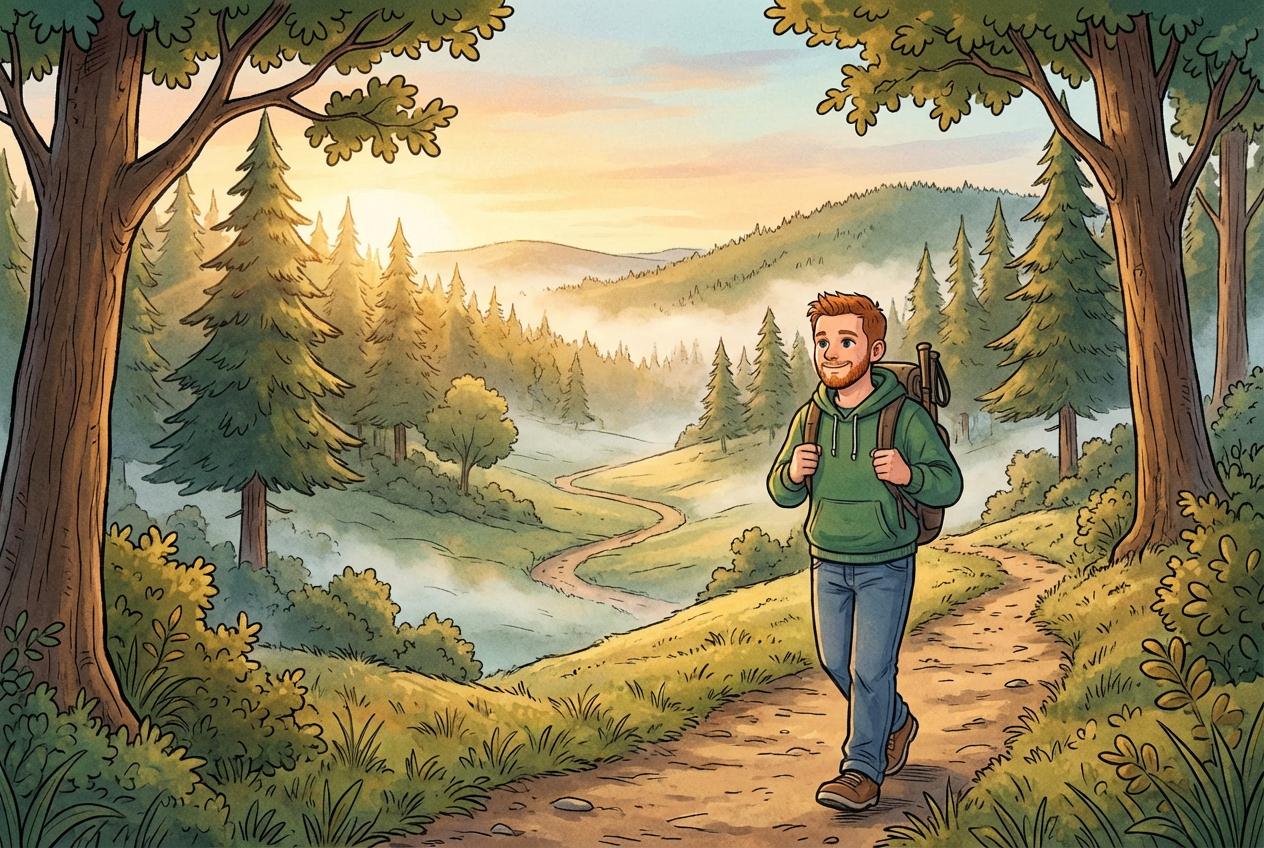 Hiking illustration